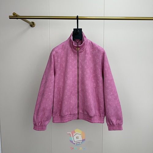 ז'קט Louis Vuitton Monogram Embossed Nubuck Blouson, אפור, ורוד או שחור, תמונה 16