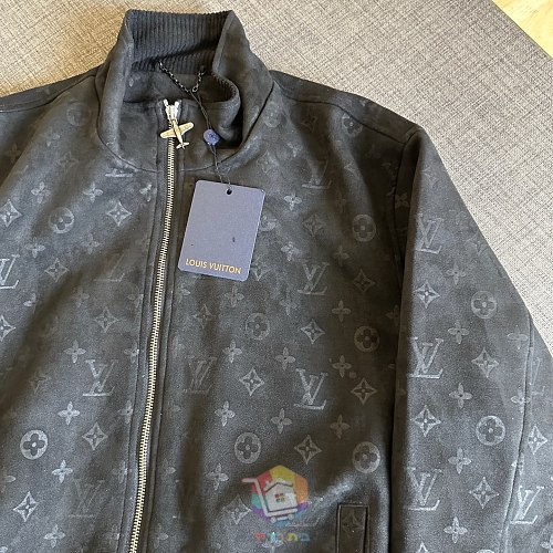 ז'קט Louis Vuitton Monogram Embossed Nubuck Blouson, אפור, ורוד או שחור, תמונה 21