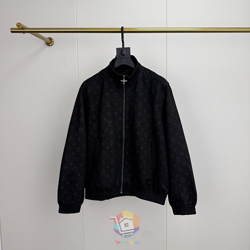 ז'קט Louis Vuitton Monogram Embossed Nubuck Blouson, אפור, ורוד או שחור, תמונה 24