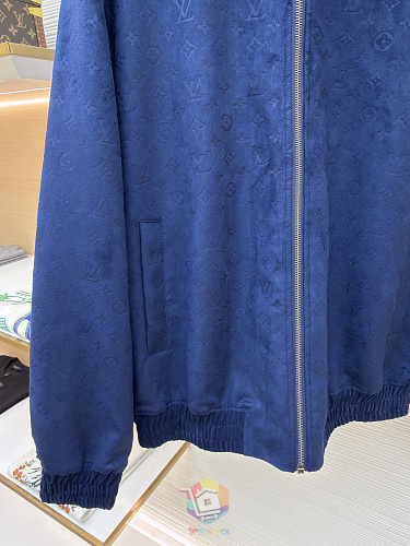 ז'קט Louis Vuitton Monogram Embossed Tracksuit Jacket מזמש, כחול כהה, תמונה 6