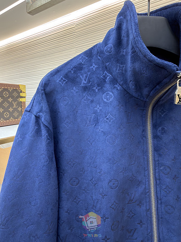 ז'קט Louis Vuitton Monogram Embossed Tracksuit Jacket מזמש, כחול כהה, תמונה 8