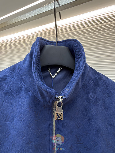 ז'קט Louis Vuitton Monogram Embossed Tracksuit Jacket מזמש, כחול כהה, תמונה 9