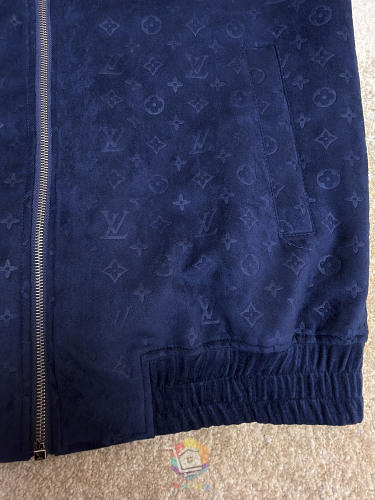 ז'קט Louis Vuitton Monogram Embossed Tracksuit Jacket מזמש, כחול כהה, תמונה 12