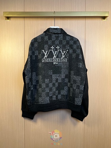 ז'קט וארסיטי Louis Vuitton עם דוגמת משבצות ורקמת פנינים, תמונה 2