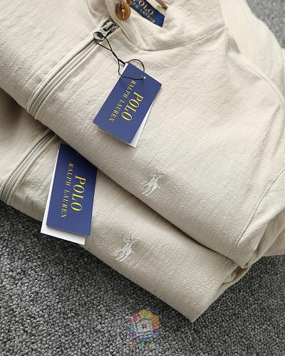 ז'קט בומבר Polo Ralph Lauren בצבע שמנת עם צווארון עומד, תמונה 3
