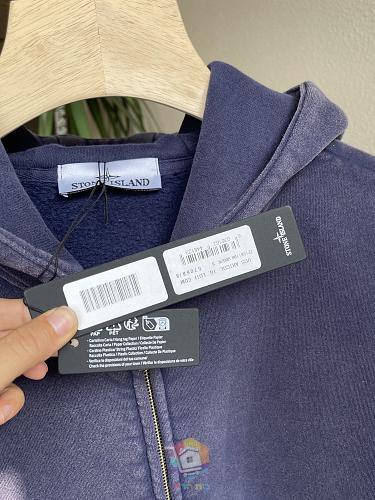 קפוצ'ון רוכסן Stone Island בשטיפה דהויה עם פאץ' לוגו בשרוול, בחמישה גוונים, תמונה 15