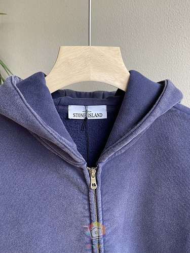קפוצ'ון רוכסן Stone Island בשטיפה דהויה עם פאץ' לוגו בשרוול, בחמישה גוונים, תמונה 16