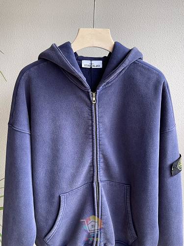 קפוצ'ון רוכסן Stone Island בשטיפה דהויה עם פאץ' לוגו בשרוול, בחמישה גוונים, תמונה 18