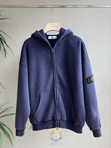 קפוצ'ון רוכסן Stone Island בשטיפה דהויה עם פאץ' לוגו בשרוול, בחמישה גוונים, תמונה 19
