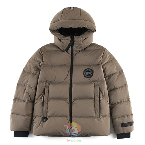 מעיל פוך Canada Goose עם קפוצ'ון, חום אפרפר או שחור, תמונה 20