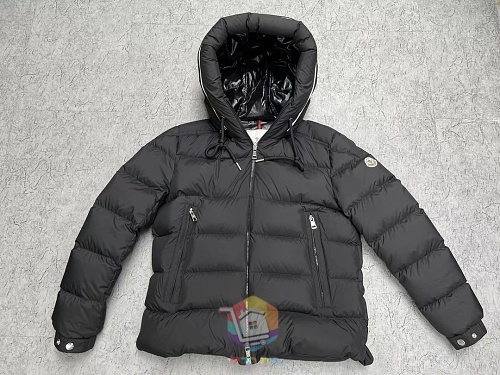 מעיל פוך קצר Moncler Cardere עם קפוצ'ון, שחור, תמונה 3