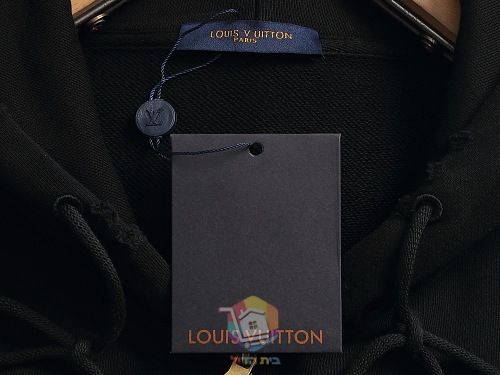 קפוצ'ון רוכסן Louis Vuitton עם לוגו גדול בחזית, אפור או שחור, תמונה 4