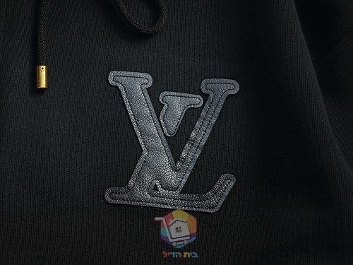 קפוצ'ון רוכסן Louis Vuitton עם לוגו גדול בחזית, אפור או שחור, תמונה 6