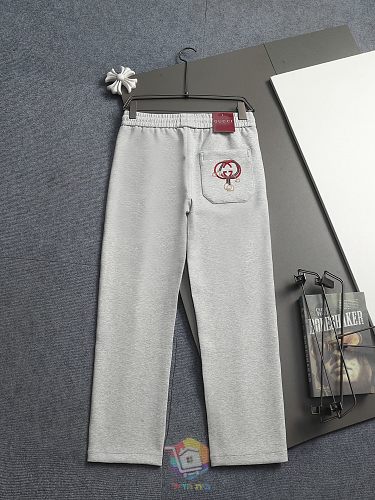 מכנסי טרנינג Gucci עם פס לוגו בצד, אפור או שחור, תמונה 2