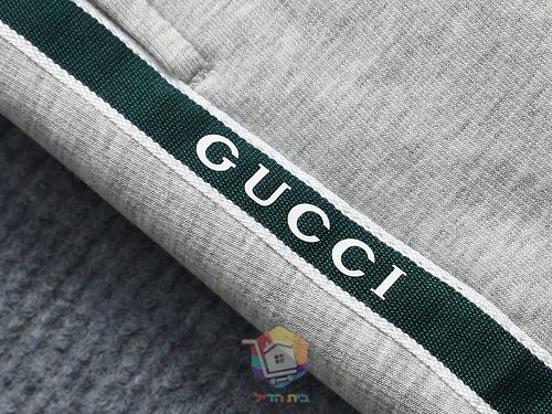 מכנסי טרנינג Gucci עם פס לוגו בצד, אפור או שחור, תמונה 6