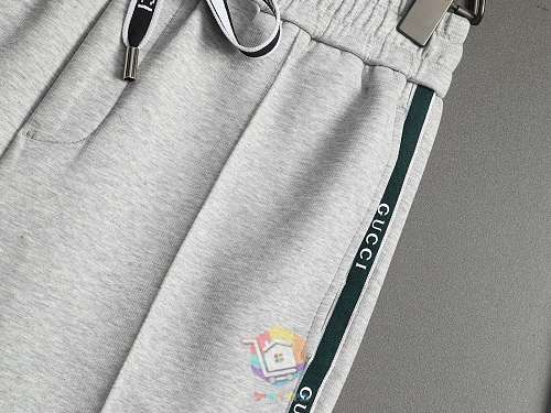 מכנסי טרנינג Gucci עם פס לוגו בצד, אפור או שחור, תמונה 7