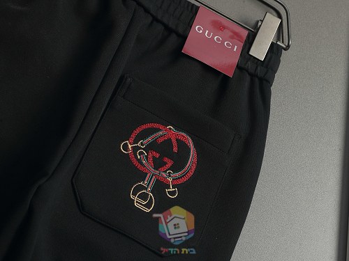 מכנסי טרנינג Gucci עם פס לוגו בצד, אפור או שחור, תמונה 13