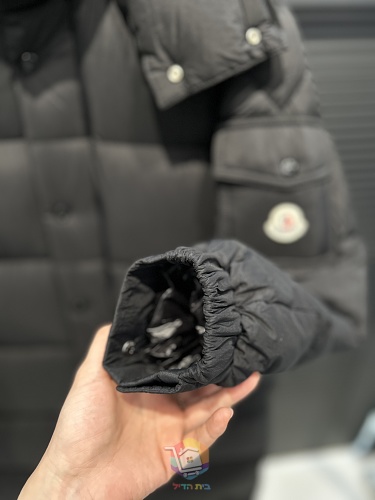 מעיל פוך ארוך Moncler Hanoverian עם קפוצ'ון נשלף, שחור, תמונה 6