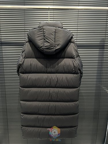 מעיל פוך ארוך Moncler Hanoverian עם קפוצ'ון נשלף, שחור, תמונה 9