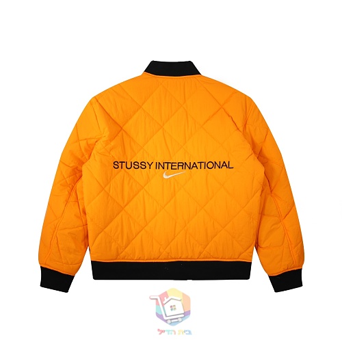 ז'קט Nike x Stüssy Reversible Varsity דו-צדדי, שחור ושמנת או ירוק זית וכתום, תמונה 20