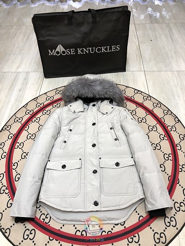 מעיל פרקה Moose Knuckles עם קפוצ'ון בשוליים פרוותיים, שחור או אפור בהיר, תמונה 9