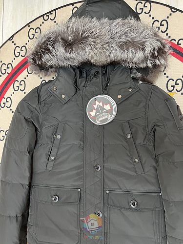 מעיל פרקה Moose Knuckles עם קפוצ'ון בשוליים פרוותיים, שחור או אפור בהיר, תמונה 11