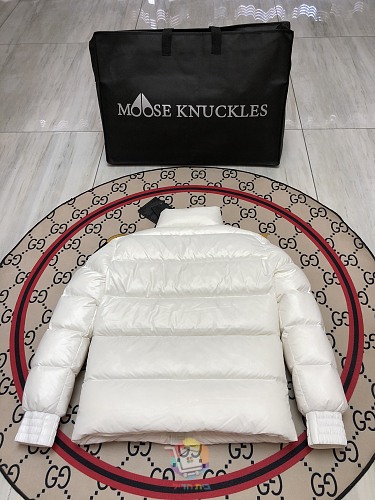מעיל פוך מבריק Moose Knuckles עם צווארון עומד, שחור, אפור אבן או לבן, תמונה 8
