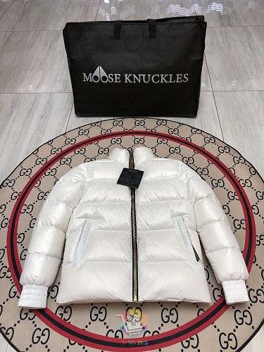 מעיל פוך מבריק Moose Knuckles עם צווארון עומד, שחור, אפור אבן או לבן, תמונה 9