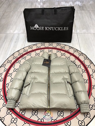 מעיל פוך מבריק Moose Knuckles עם צווארון עומד, שחור, אפור אבן או לבן, תמונה 17