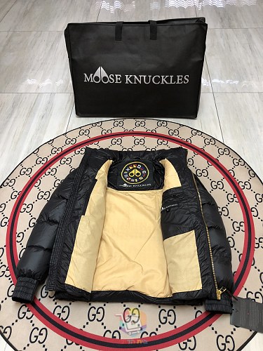 מעיל פוך מבריק Moose Knuckles עם צווארון עומד, שחור, אפור אבן או לבן, תמונה 23