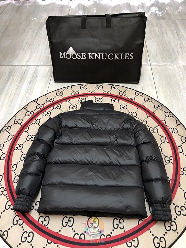 מעיל פוך מבריק Moose Knuckles עם צווארון עומד, שחור, אפור אבן או לבן, תמונה 24