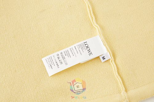 סוודר Loewe Half-Zip Sweater מתערובת כותנה, חום כהה וצהוב חמאה, תמונה 6