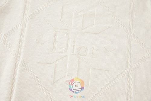 סוודר Dior DiorAlps Sweater בגזרה רפויה, לבן שבור עם דוגמת פתיתי שלג, תמונה 8