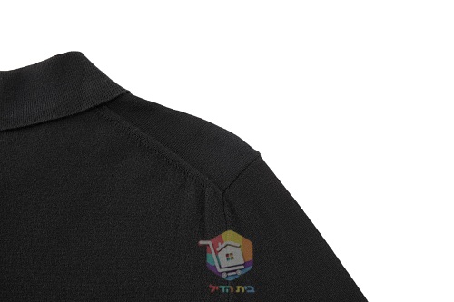 פולו צמר בשרוול ארוך Burberry Long-sleeve Knight Wool Polo Shirt, אפור או שחור, תמונה 4