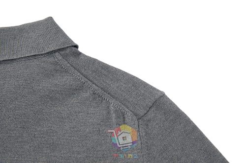 פולו צמר בשרוול ארוך Burberry Long-sleeve Knight Wool Polo Shirt, אפור או שחור, תמונה 11