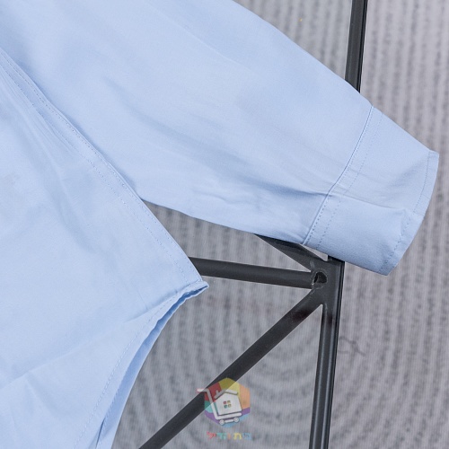 חולצה מכופתרת Miu Miu Poplin Shirt תכלת עם לוגו רקום, תמונה 5