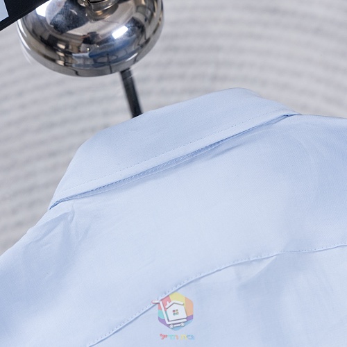 חולצה מכופתרת Miu Miu Poplin Shirt תכלת עם לוגו רקום, תמונה 6