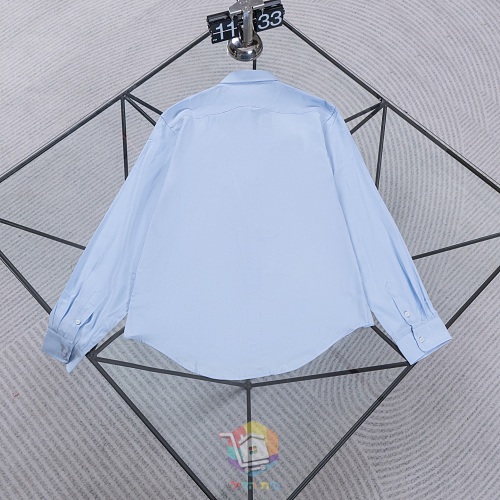 חולצה מכופתרת Miu Miu Poplin Shirt תכלת עם לוגו רקום, תמונה 13