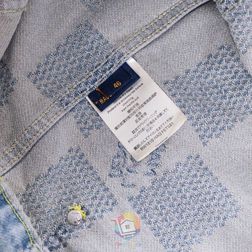 ז'קט ג'ינס Louis Vuitton בהיר עם דוגמת משבצות ארוגה, תמונה 2