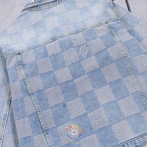 ז'קט ג'ינס Louis Vuitton בהיר עם דוגמת משבצות ארוגה, תמונה 4