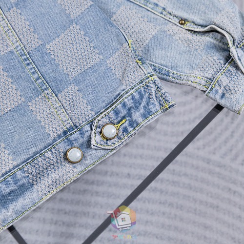 ז'קט ג'ינס Louis Vuitton בהיר עם דוגמת משבצות ארוגה, תמונה 10