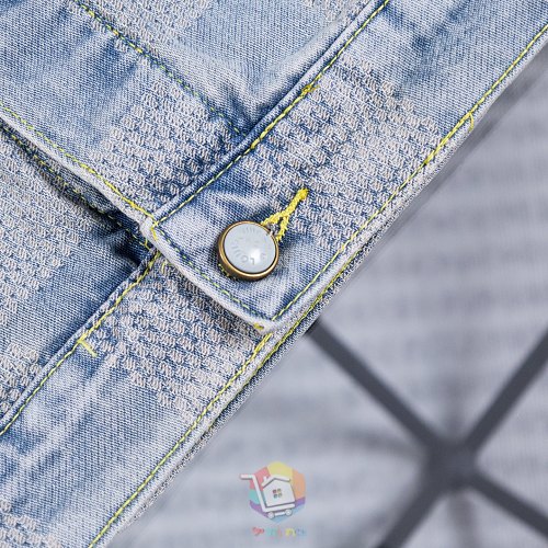 ז'קט ג'ינס Louis Vuitton בהיר עם דוגמת משבצות ארוגה, תמונה 11