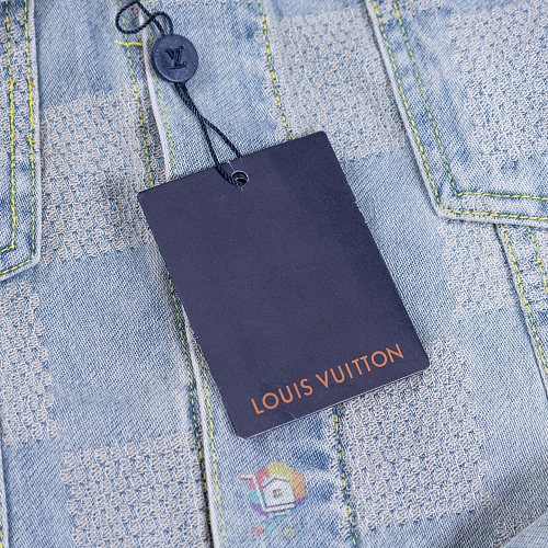 ז'קט ג'ינס Louis Vuitton בהיר עם דוגמת משבצות ארוגה, תמונה 15
