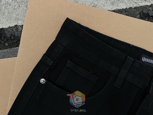 ג'ינס Chrome Hearts שחור עם טלאי לוגו, צבעוניים או לבנים, תמונה 19