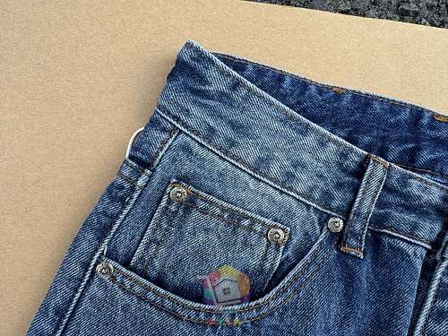 ג'ינס Chrome Hearts עם טלאי לוגו, משבצות או כתום, תמונה 7