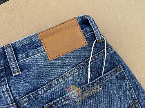 ג'ינס Chrome Hearts עם טלאי לוגו, משבצות או כתום, תמונה 12