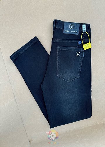 ג'ינס Louis Vuitton בגזרה ישרה, כחול כהה בשטיפה דהויה, תמונה 11