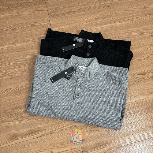פולו סרוג בשרוול ארוך Stone Island עם פאץ' לוגו בשרוול, שחור או אפור, תמונה 6