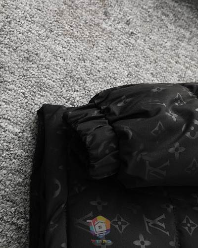 מעיל פוך Louis Vuitton עם קפוצ'ון ומונוגרם בגוון על גוון, שחור, תמונה 3