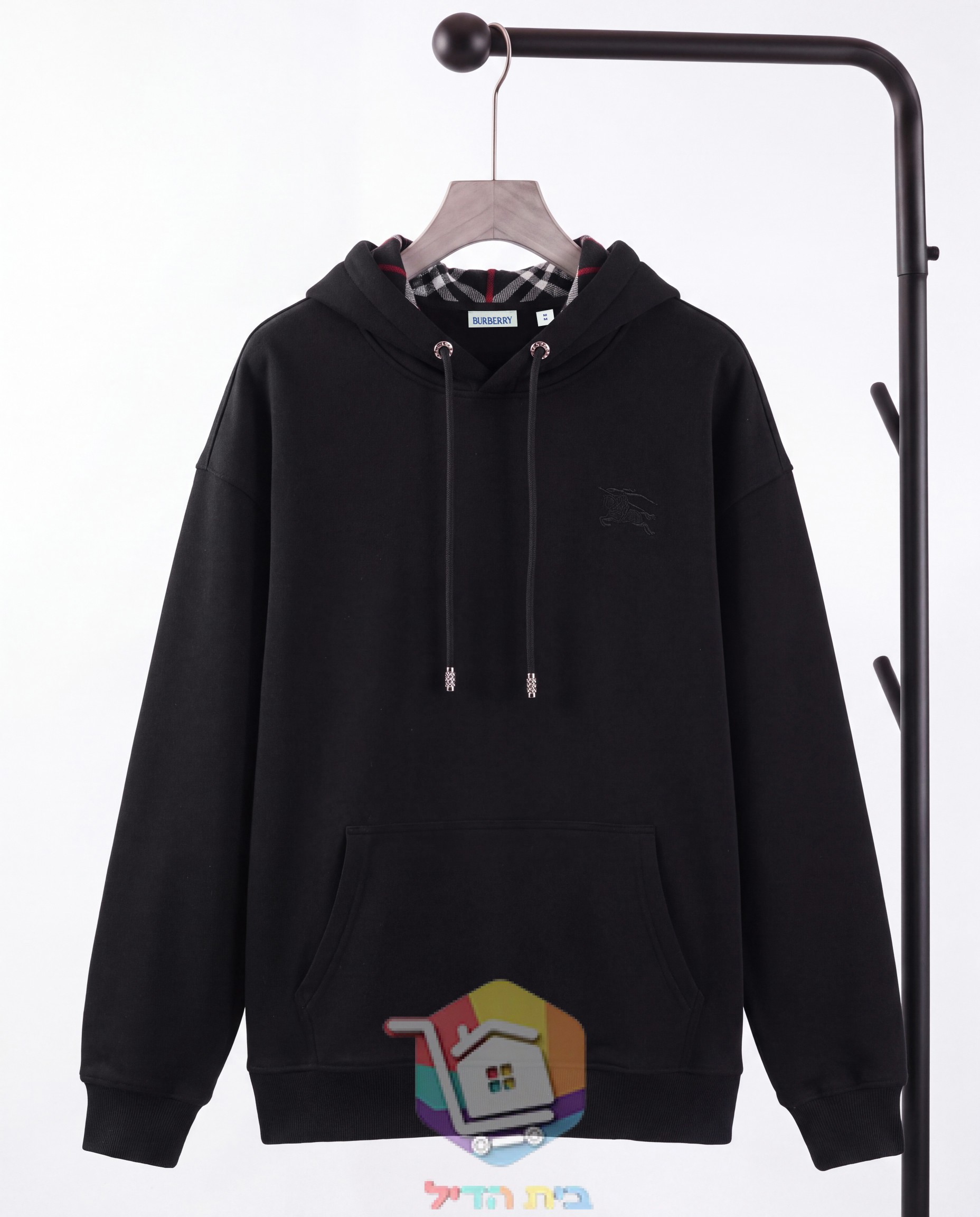 Hoodie Burberry mit Karofutter in der Kapuze, zwei Farben